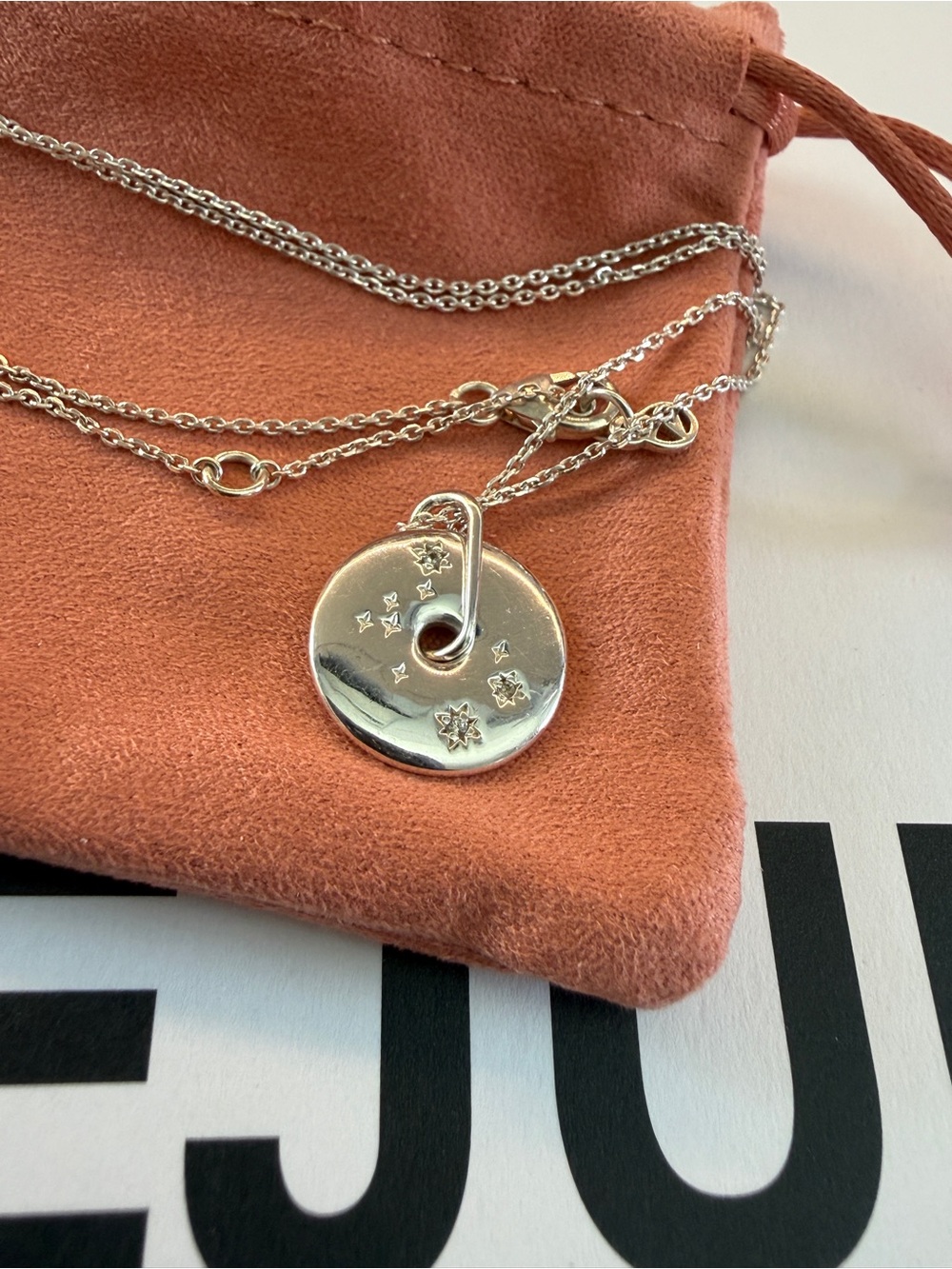 Mejuri Stirling Silver  & Sapphire Gemini Necklace